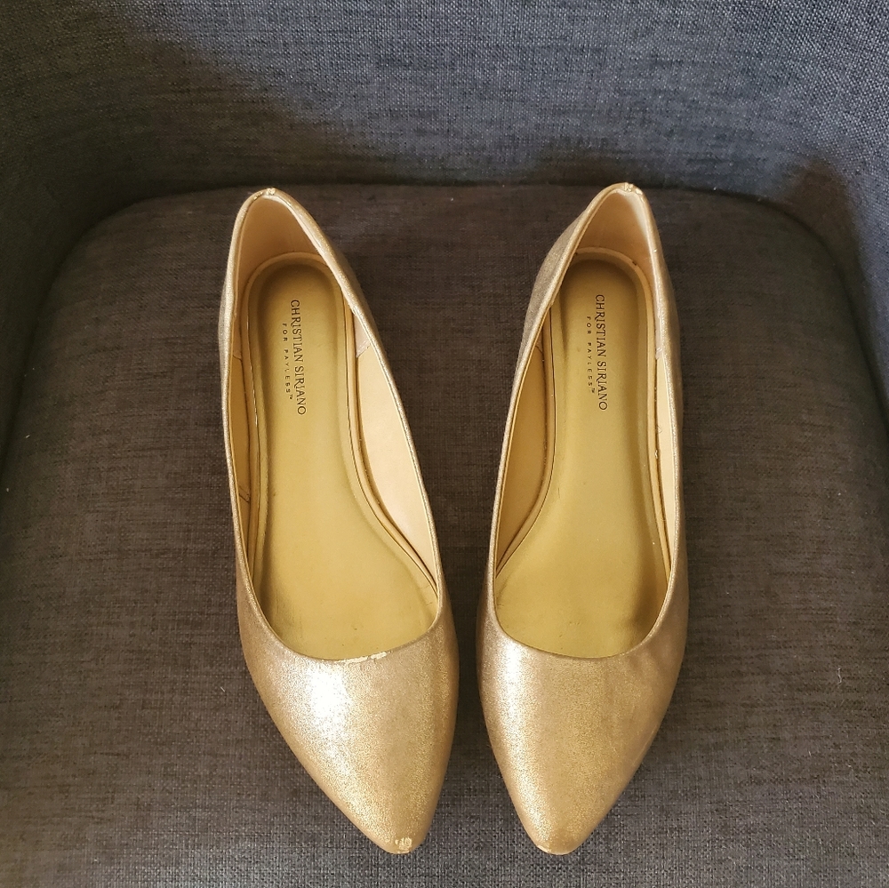 Gold Metallic Flats